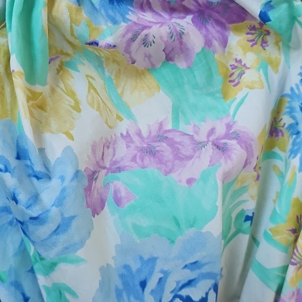 NWT Zara Top Floral On/Off Shoulders Crop Smocked Watercolor XS Blouse Puff - Picture 6 of 6
